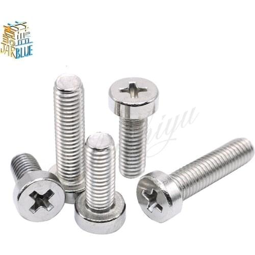 10/50X M2.5 M3 M4 M5 304 A2-70 stainless steel GB822 Phillips Cheese Head Screw Cross Thin Low Short Cap Round Column Head Bolt