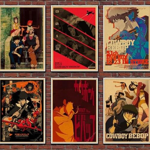 Vintage Cowboy Bebop Poster Japan Anime Posters Print Painting Kraft Paper Retro Canvas Picture Living Home Room Bar Decor