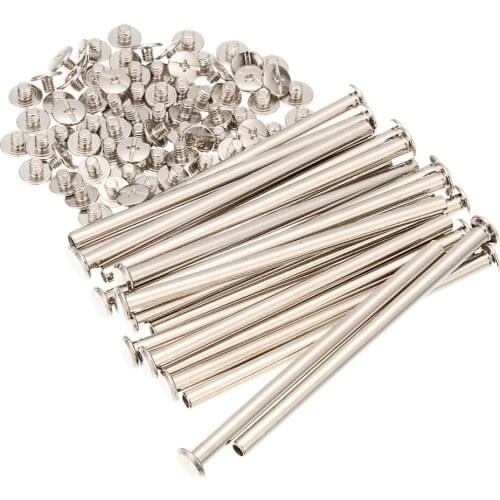 20pcs M5x90mm Iron-nickel-plated screw books Fingertight Picture books screw rivets albums butt recipes leaflet nail M5Hardware