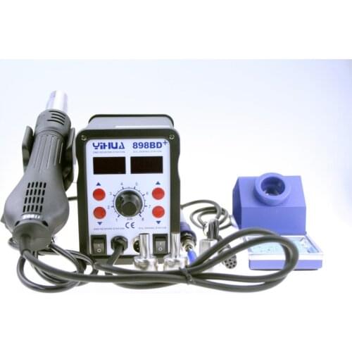 YIHUA 898BD+ 2 in 1 Digital Display Soldering Desoldering Station SMD Electric Soldering Iron + Hot air Gun Rework