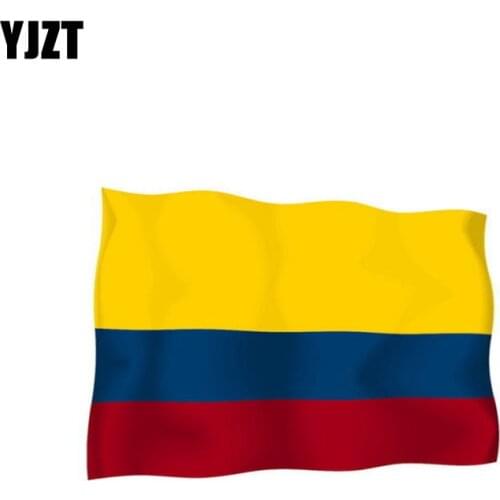 YJZT 12CM*8.4CM Funny Colombia Flag Creative Car Sticker National PVC Decal 6-0330