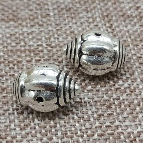 925 Sterling Silver Prayer Guru Beads Buddhism for Bracelet Necklace