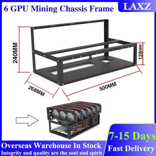 6 GPU Open Mining Rig Frame Stackable Mining Frame Rig Case for ETH/PSU/ATX Accessories Tools Frame Rig Case