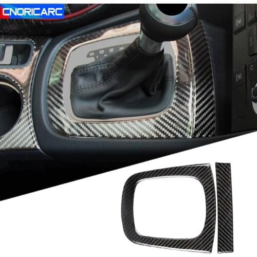 Car Carbon Fiber Center Console Gearshift Frame Decoration Cover Trim For Audi Q3 2013-17 Interior Accessories Decals