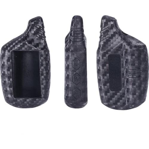 Carbon Fiber Silicone Key Cover For StarLine B9 V7 A61 A91 Starlionr Two Way Car Alarm Remote Control LCD Transmitter Case