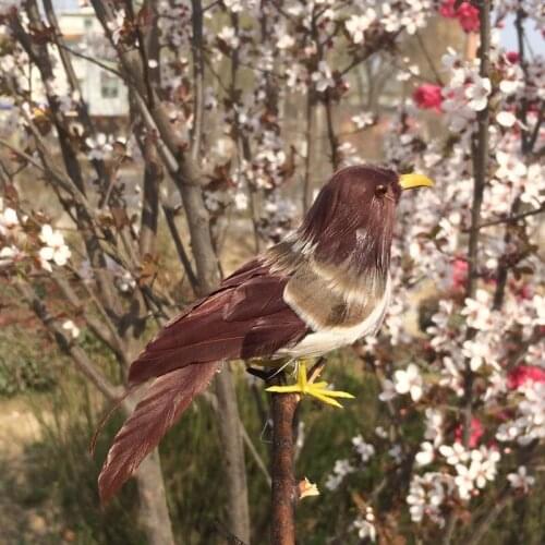 About 13cm coloured feathers bird Handmade art model,simulation bird garden,bonsai decoration toy Xmas gift w3888