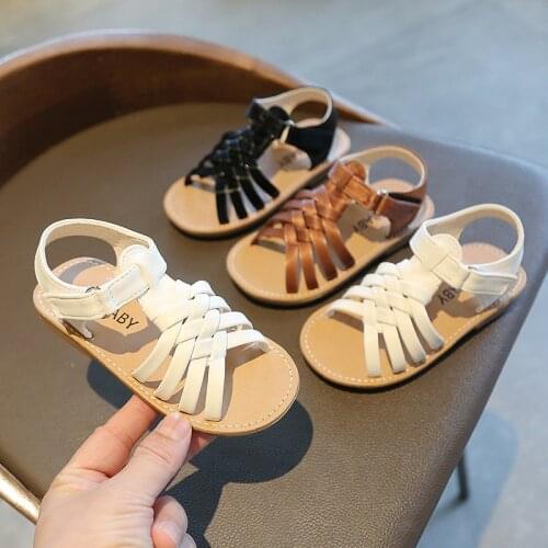 Kids Baby Girls Sandals Summer Shoes Children Flat Casual Sandals Soft Bottom Weave Cute Shoes Girls Beach Sandals