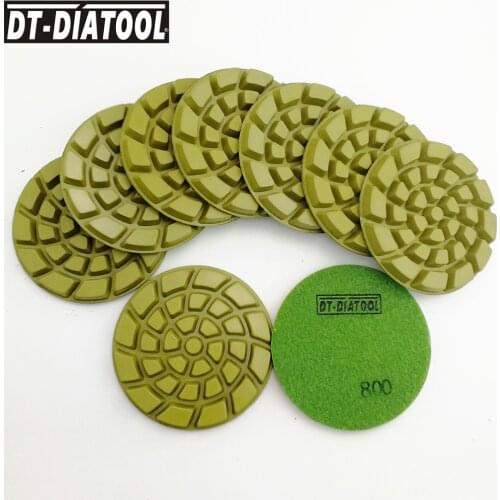 DT-DIATOOL 9pcs/set 100mm/4" Diamond Resin Bond Concrete Polishing Pads Sanding Discs Floor Renew Repairing Pads For Concrete