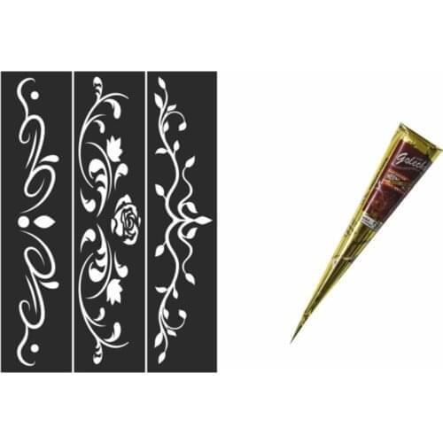 Henna Mould (Temporary Tattoo Template) + Golecha Indian henna хна для мехенди henna bride veil welon