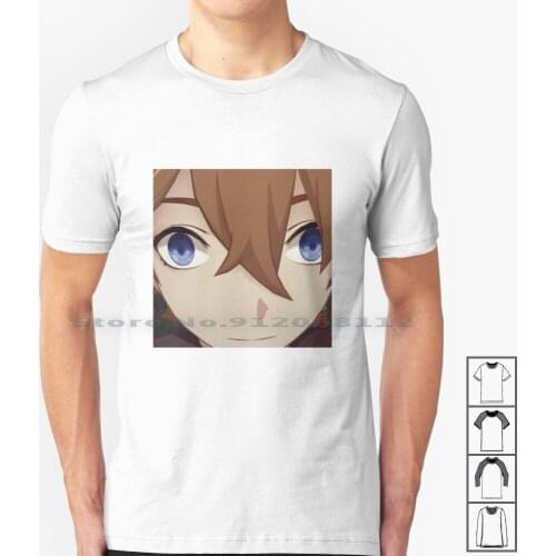 Childe Genshin Impact T Shirt 100% Cotton Chile Tartaglia Genshin Impact Gacha Mihoyo Insane Face Eyes Funny Meme Anime Kawaii