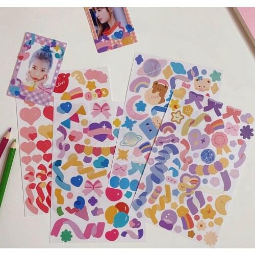 Ins Cute Bow Ribbon sticker DIY scrapbooking journal base collage mobile diary happy plan wall decoration sticker