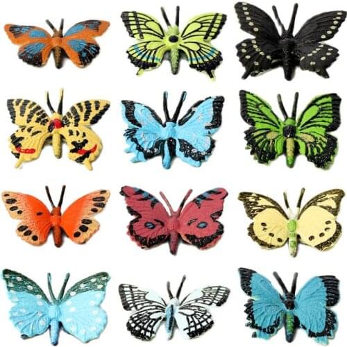 Animal Explorer Simulation Double Wing Artificial Butterfly,PVC Butterflies Action Figure Playset Animal Model Toys for kids
