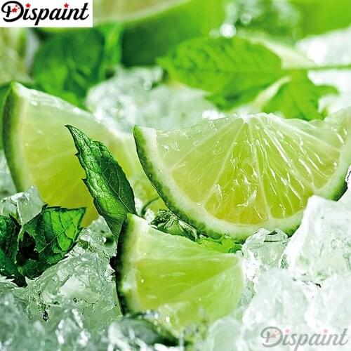 Dispaint Full Square/Round Drill 5D DIY Diamond Painting "Fruit lemon" Embroidery Cross Stitch 3D Home Decor A10723