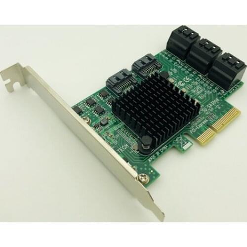 8 Port PCI-E PCI Express to SATA 3.0 III 3 6Gb Controller Card SSD PCIe SATA Card SSD SATA3.0 Adapter Raiser Low Profile Bracket