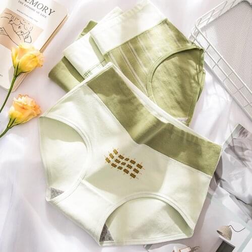 3Pcs High Waist Women Cotton Panties Fashion Briefs Underwear Breathable Comfort Female Lingerie Plus Size Panties Women
