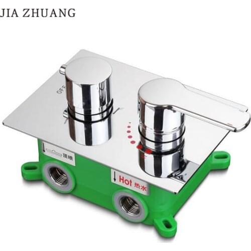 Bathroom Hot And Cold Water Brass Smart Thermostat Concealed 3 Way Shower Valve