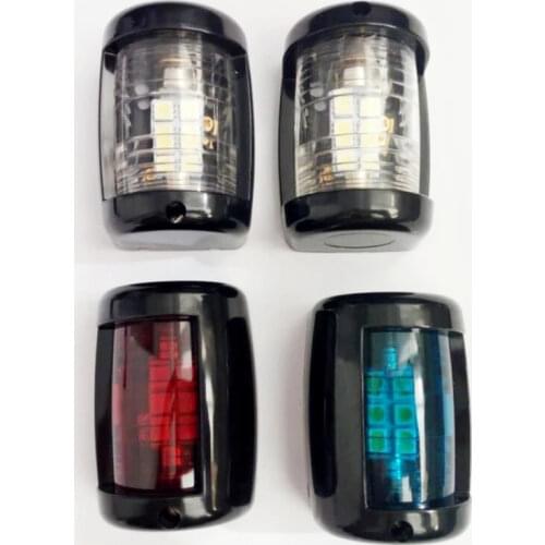 Marine Boat Mini Masthead/Stern/Starboard/Port Navigation Light 12V LED One Set Black