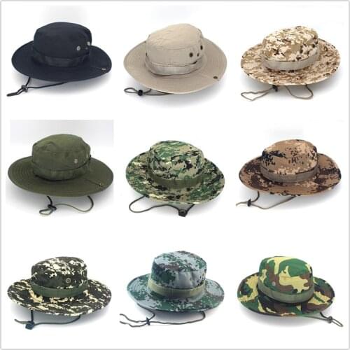 2021 Multi Color Camouflage Tactical Bucket Hat For Man Quick Dry Cap Army Military Paintball Outdoor Fishing Fisherman Hats