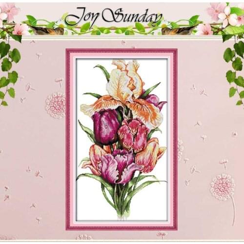 Noble tulips Patterns Counted Cross Stitch 11CT 14CT Cross Stitch Set Wholesale flower Cross-stitch Kit Embroidery Needlework