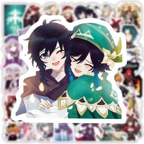 50 PCS Genshin Impact Game Waterproof Stickers for Car Styling Bike Motorcycle Phone Laptop Travel Luggage Cool Funny Spoof JDM