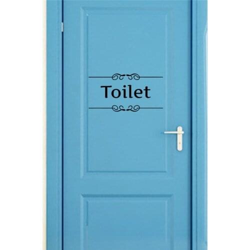 Toilet Sign Wall Decals Home Decorations Diy Quotes Vinyl Stickers Art Black