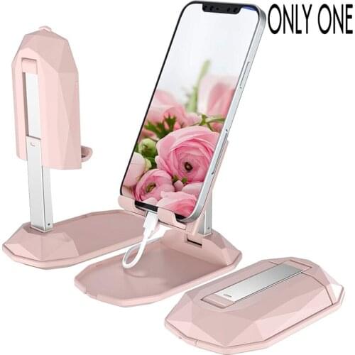 Cell Phone Stand for Desk,Cute Adjustable Cell Phone Holder Fully Foldable Portable Phone Dock Hands