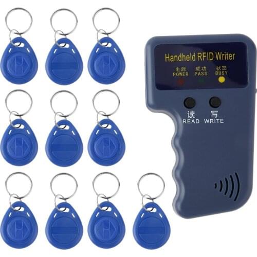 Handheld 125KHz RFID ID Card Copier Writer Duplicator Programmer Reader Match Writable EM4305 ID Keyfobs Tags Card Key Cards
