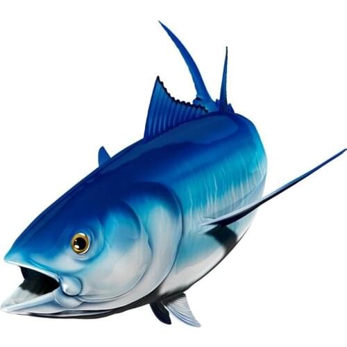 S50107#13/15/17CM Personality PVC Decal Bluefin Tuna Fish Waterproof Car Sticker on Motorcycle Laptop Decorative Accessories