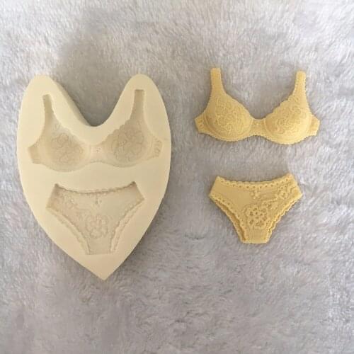 PRZY silicone high-end DIY lace underwear bikini cake decoration chocolate fandont candy mold