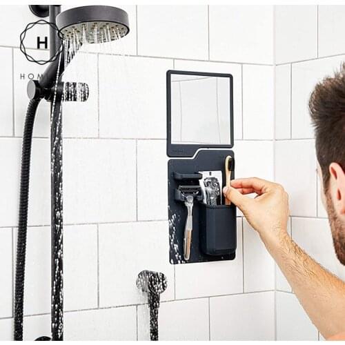 Homlly Silicone Shower Mirror and Razor ToothBrush Holder