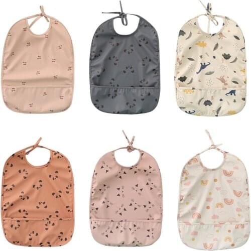 Baby Bib Newborn Feeding Tableware Anti-dressing Apron Cartoon Pattern Waterproof Smock Bib Adjustable Burp Cloth Bibs Drooling