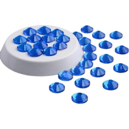 Rhinestones SS3-SS34 Capri Blue Non Hot Fix FlatBack Nail Art And DIY Fabric Garment