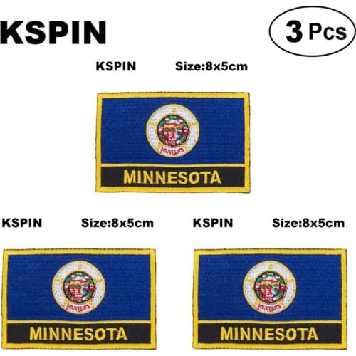 U.S.A Minnesota Rectangular Shape Flag patches embroidered flag patches national flag patches for clothing DIY Decoration