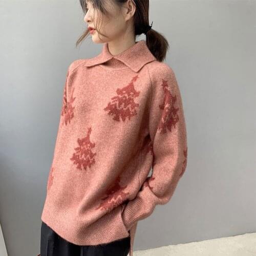 Pull nouveaute 2020 And Sweet Knitted Thicken Long Sleeve Sweater Women Pullovers femme Tree Tops
