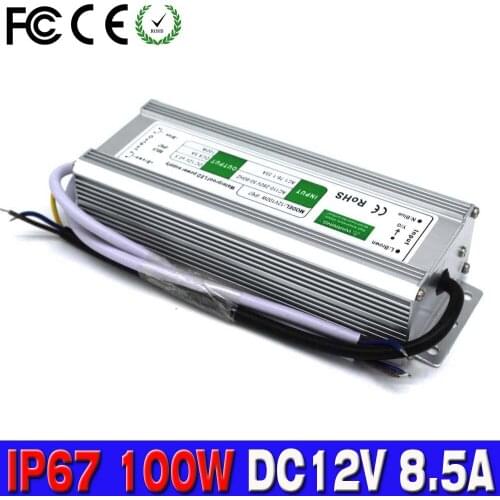 Waterproof ip67 LED driver dc12V 100W 8.5A Switching Power Supply Raniproof transformers AC DC 12V SMPS For Strip display Light