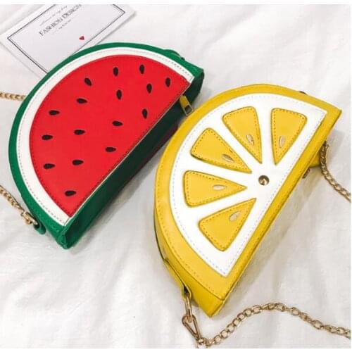 New arrival personality bizarre fruit watermelon orange mini single shoulder crossbody chain bag mobile phone lady purses
