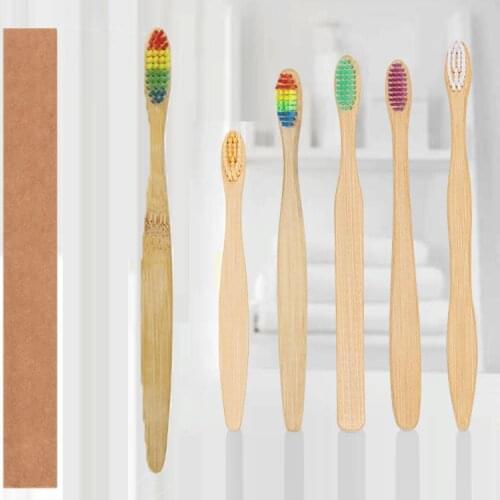 1pc Eco Friendly Products Bamboo Toothbrush Resuable Toothbrushes Portable Soft Bristle Wooden Soft for Home Travel Hotel Use