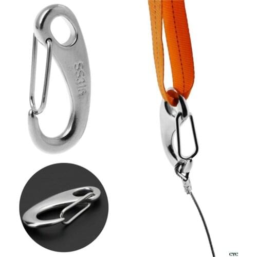1Pcs Boat Marine Stainless Steel Egg Shape Spring Snap Hook Clip Quick Link Carabiner