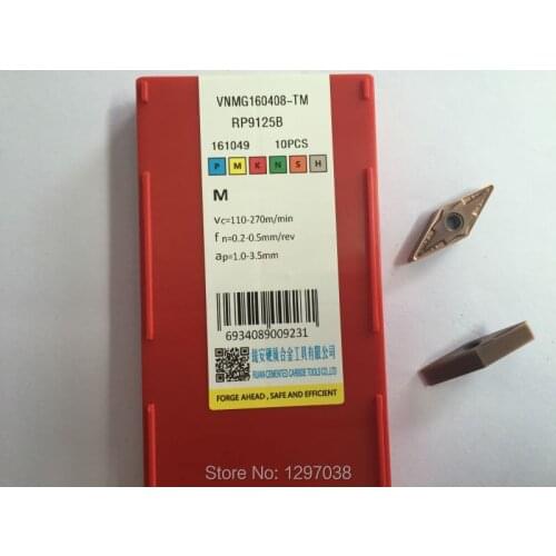10pcs CNC carbide blade VNMG160408-TM-RP9125B semi finish machining,Apply to cutting Stainless steel