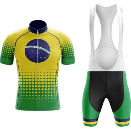 2021 Brazil Summer cycling jersey set pro team cycling clothing gel breathable pad MTB maillot ciclismo Italian fabric