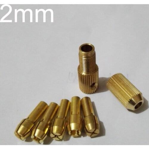 5PCS 2mm Knurl Mini Drill Chucks Adapter Socket Dremel Mini Electric Drill Bits Set Power Tools Micro Drill Collet Clamp