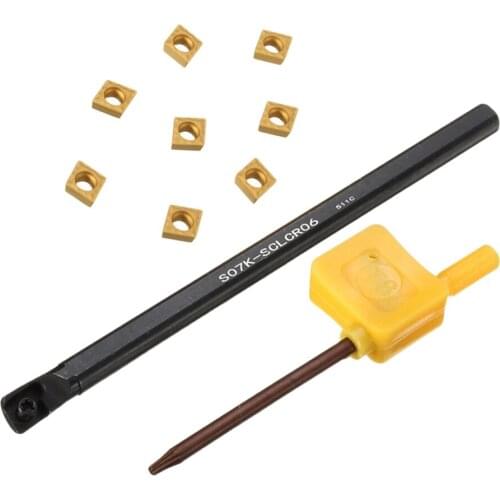 7x125mm S07K-SCLCR06 8x CCMT0602 Insert Key Tool for Turning