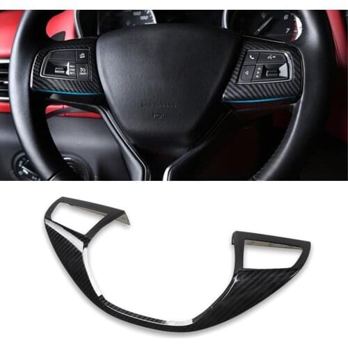 Carbon Fiber Steering Wheel Cover Trim For Maserati Levante 2016-2019 Ghibli 2014-2019 Car Interior Accessories Car Stickers