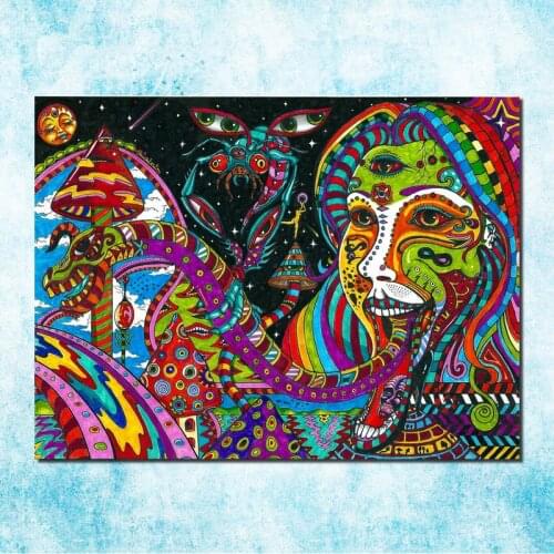 Alex Grey Psychedelic Trippy Art Silk Canvas Poster Print 13x18 24x32 Inch Abstract Wall Picture For Living Room Decor -015