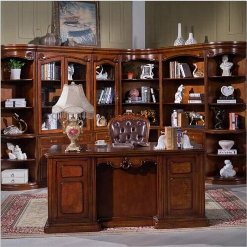 American furniture dark color office desk study desk with drawer storage function p10275