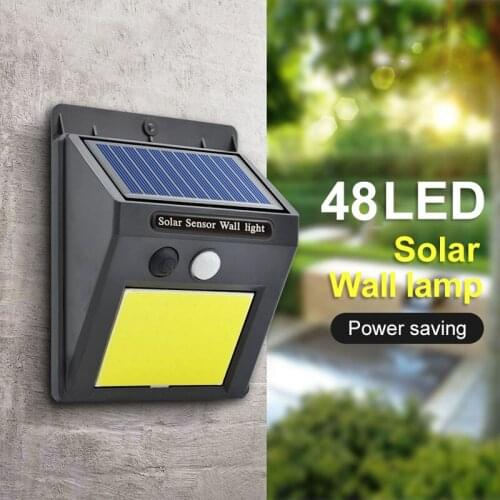 COB LED Solar Wall Light PIR Motion Sensor Solar Lamp Human Body Induction Outdoor Waterproof Home Garden Street Security Lights
