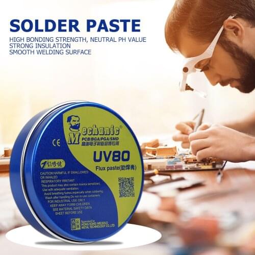 Mobile Phone Flux Solder Paste MCN-UV50 UV80 PCB Repair IC Parts Soldering Gel Tough Easily Carrying Lightweight Tool