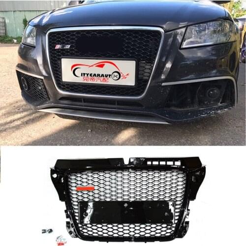 For A3 Racing Grill For S3 8V 2010 2011 2012 2013 Modified Auto Grille Front Bumper Grilles Racing Grills Front Grill Cover