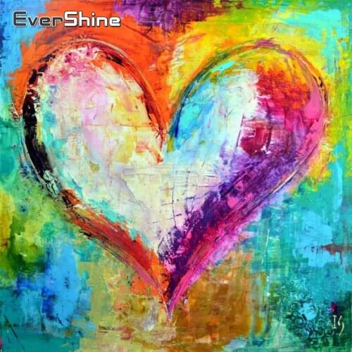 EverShine Heart Diamond Painting Full Drill Square Handwork Bead Picture Kit Diamond Embroidery Sale Cross Stitch Wall Decor