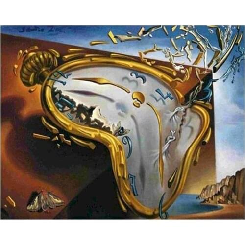 GATYZTORY Frame DIY Painting By Numbers Abstract Clock Paint By Numbers On Canvas Frameless Home Decoration Unique Gift